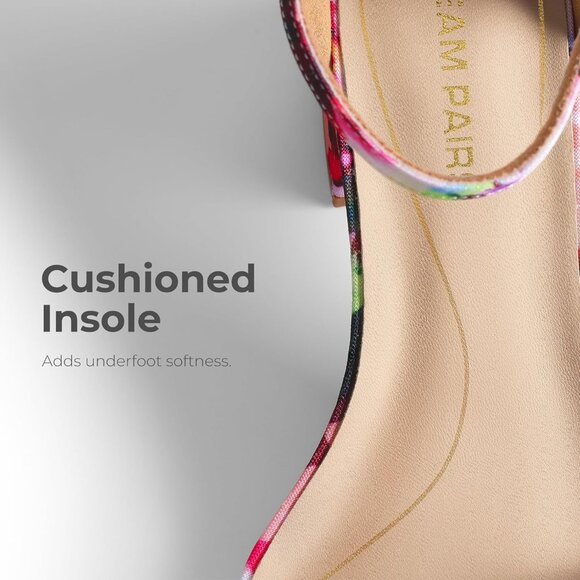 Dream Pairs Women Floral Opened Toe Chunky Block Heel Ankle Strap Sandals Shoes - Picture 5 of 8